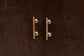 bali & pari Latika Real Burl Wood Storage Cabinet in Dark Walnut Brown - Modern Accent Cupboard with Double Doors and Brass Handles, Elegant Sideboard for Entryway, Living Room, or Dining Area FredCo