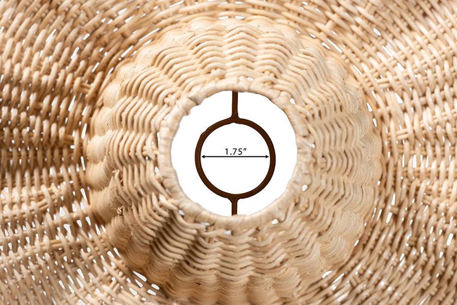 bali & pari Lavada Bohemian Natural Scalloped Rattan Pendant Lampshade FredCo