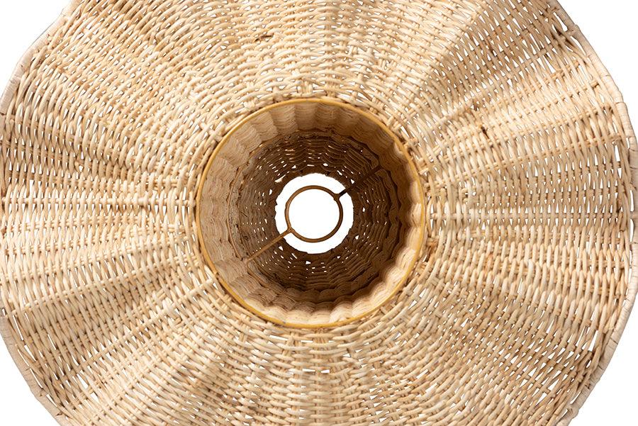 bali & pari Lavada Bohemian Natural Scalloped Rattan Pendant Lampshade FredCo