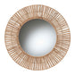 bali & pari Leala Modern Bohemian Metal and Natural Brown Seagrass Accent Wall Mirror FredCo