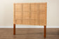 bali & pari Lesia Bohemian Natural Rattan and Mahogany Wood Queen Size Headboard FredCo