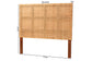 bali & pari Lesia Bohemian Natural Rattan and Mahogany Wood Queen Size Headboard FredCo