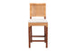 Bali & Pari Lesia Natural Rattan Counter Stool with Cushion – Handwoven Wicker & Mahogany Frame, Coastal Kitchen Bar Seating FredCo