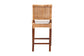 Bali & Pari Lesia Natural Rattan Counter Stool with Cushion – Handwoven Wicker & Mahogany Frame, Coastal Kitchen Bar Seating FredCo