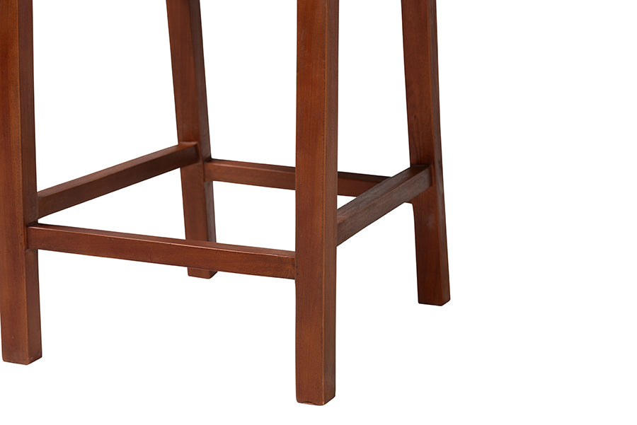 Bali & Pari Lesia Natural Rattan Counter Stool with Cushion – Handwoven Wicker & Mahogany Frame, Coastal Kitchen Bar Seating FredCo