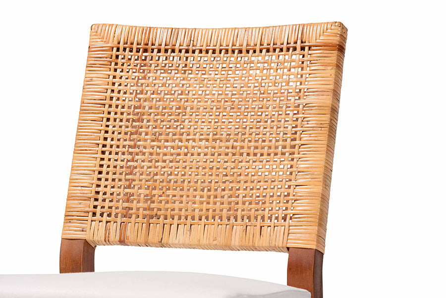 Bali & Pari Lesia Natural Rattan Counter Stool with Cushion – Handwoven Wicker & Mahogany Frame, Coastal Kitchen Bar Seating FredCo