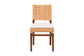 Bali & Pari Lesia Natural Rattan Side Chair with Cushion – Handwoven Wicker & Mahogany Frame, Coastal Boho Dining Seating FredCo