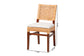 Bali & Pari Lesia Natural Rattan Side Chair with Cushion – Handwoven Wicker & Mahogany Frame, Coastal Boho Dining Seating FredCo