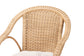 Natural rattan armchair with woven backrest and soft white cushion, FredCo International furniture