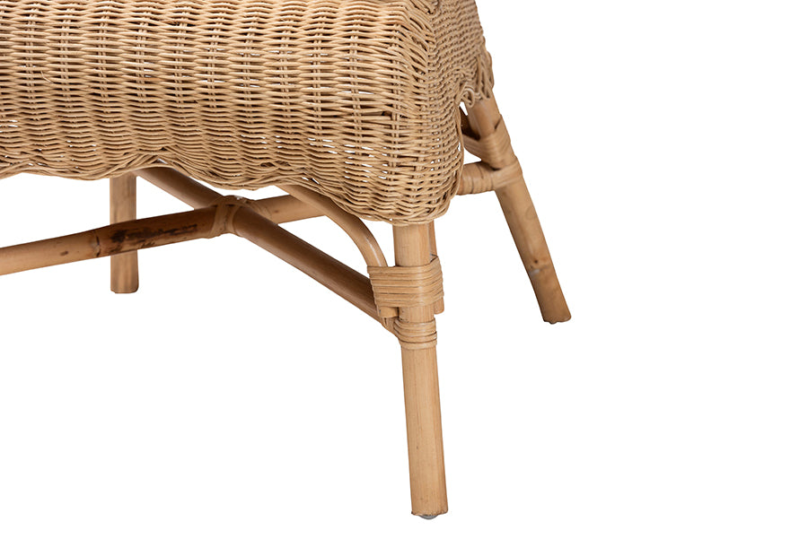 Natural rattan wicker chair leg detail, FredCo International home furniture