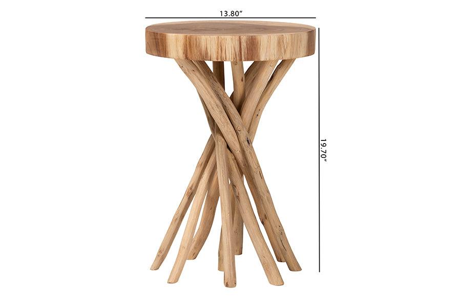 bali & pari Liberte Natural Teak Wood End Table FredCo