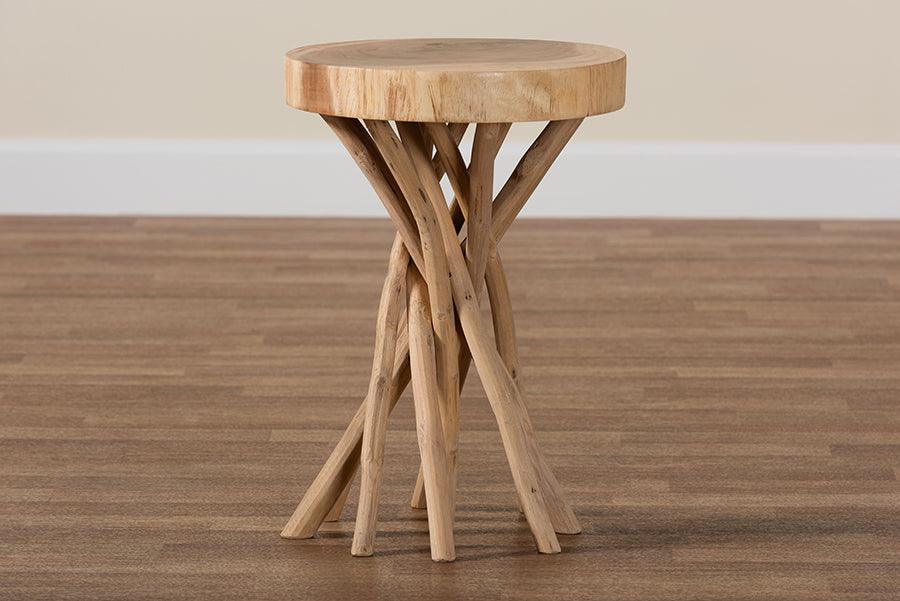 bali & pari Liberte Natural Teak Wood End Table FredCo