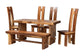 bali & pari Lin Suar Wood 6-Piece Dining Set - Handcrafted Rectangular Solid Wood Table with Four Tall Back Chairs and One Bench, Rustic Modern Kitchen or Dining Room Seating FredCo