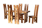 bali & pari Lin Suar Wood 7-Piece Dining Set - Handcrafted Rectangular Solid Wood Table and Six Tall Back Chairs, Rustic Modern Kitchen or Dining Room Seating FredCo