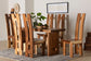 bali & pari Lin Suar Wood 7-Piece Dining Set - Handcrafted Rectangular Solid Wood Table and Six Tall Back Chairs, Rustic Modern Kitchen or Dining Room Seating FredCo