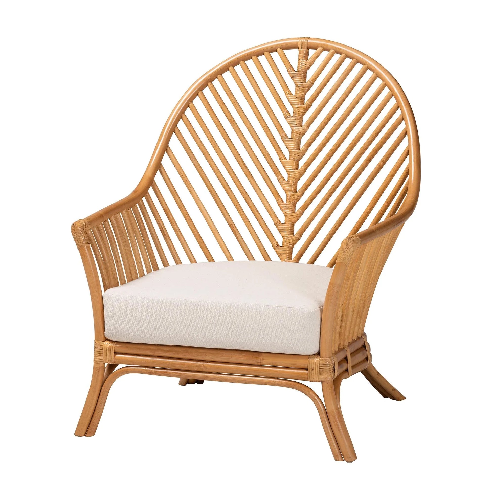 bali & pari Lisabon Bohemian Light Honey Rattan Arm Chair FredCo