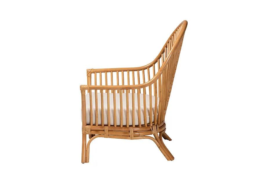 bali & pari Lisabon Bohemian Light Honey Rattan Arm Chair FredCo