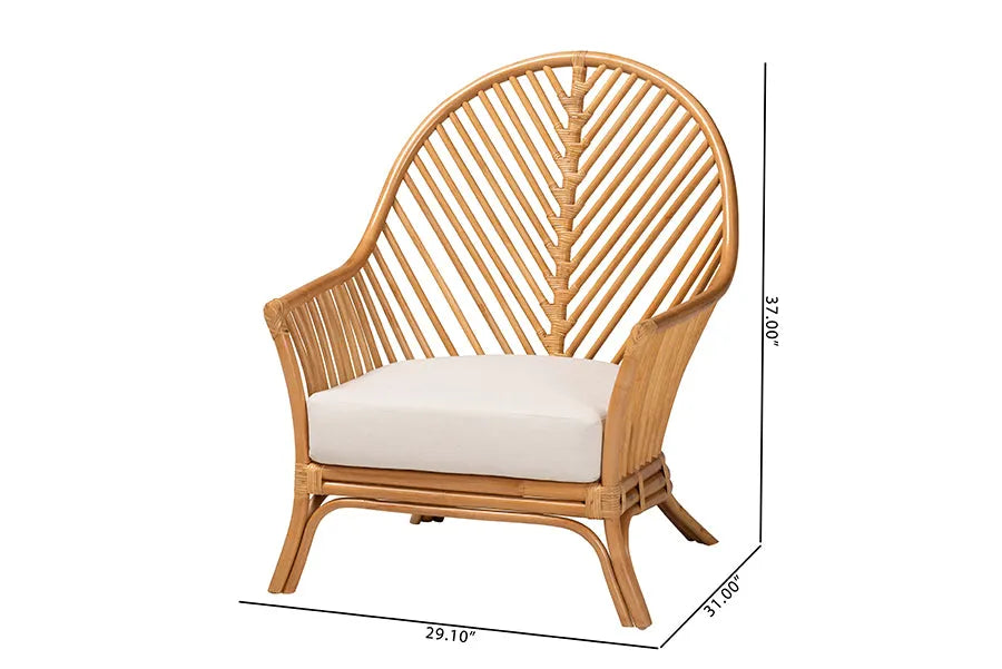 bali & pari Lisabon Bohemian Light Honey Rattan Arm Chair FredCo
