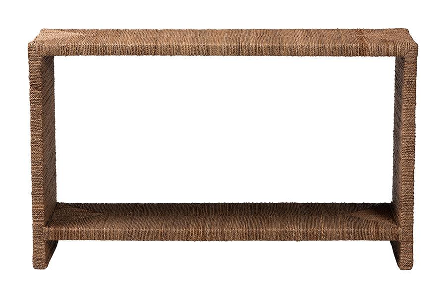 bali & pari Liza Bohemian Natural Seagrass Console Table FredCo