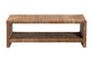 bali & pari Liza Rectangle Seagrass Coffee Table - Handwoven Natural Fiber Frame with Open Shelf, Coastal Boho Furniture for Living Room or Lounge FredCo