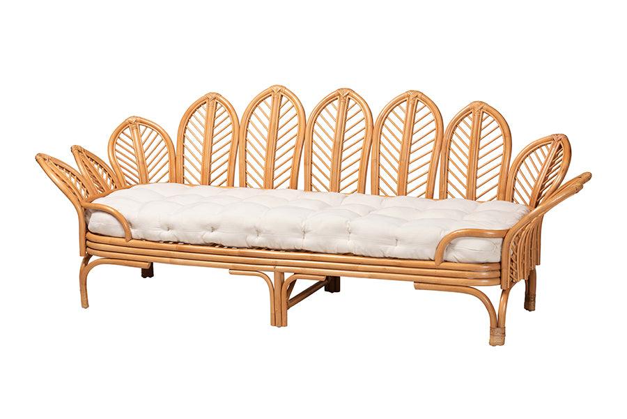 bali & pari Loften Bohemian Light Honey Rattan Daybed FredCo