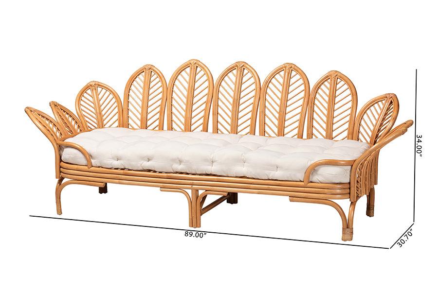 bali & pari Loften Bohemian Light Honey Rattan Daybed FredCo