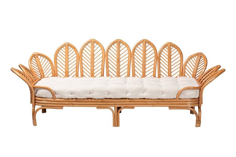 bali & pari Loften Bohemian Light Honey Rattan Daybed FredCo
