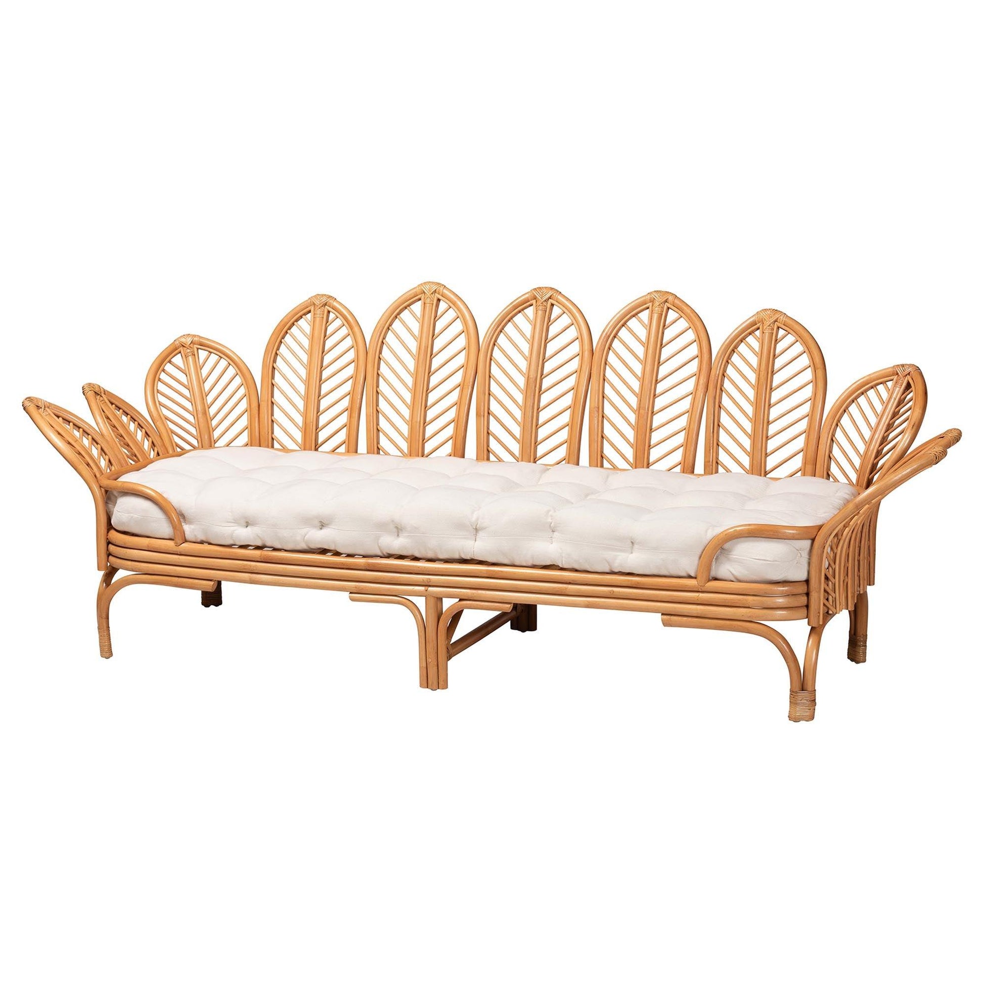 bali & pari Loften Bohemian Light Honey Rattan Daybed FredCo