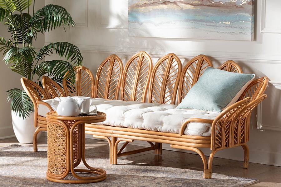 bali & pari Loften Bohemian Light Honey Rattan Daybed FredCo