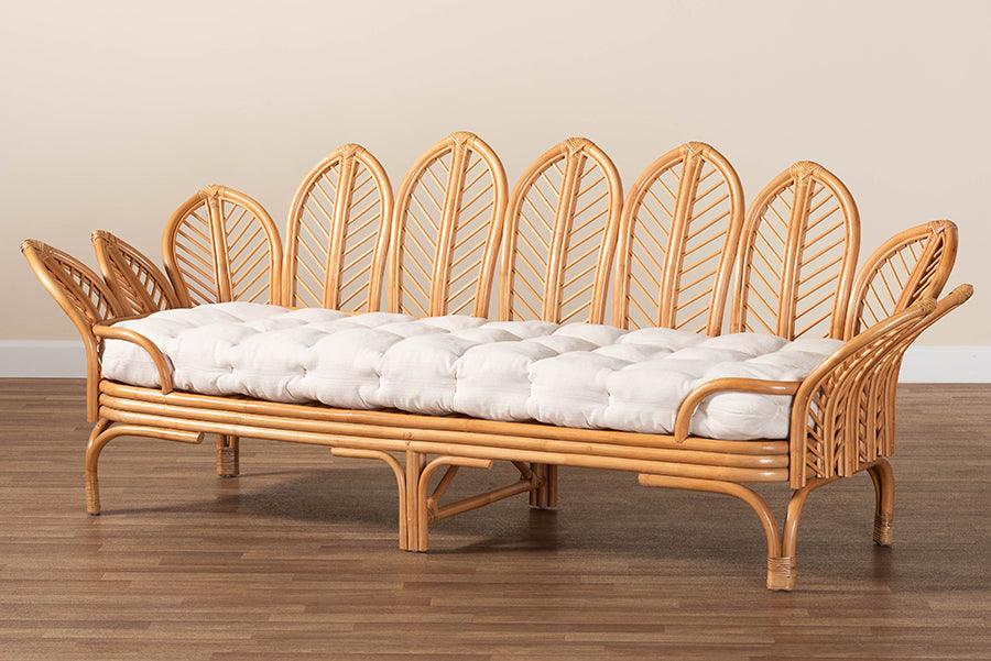 bali & pari Loften Bohemian Light Honey Rattan Daybed FredCo