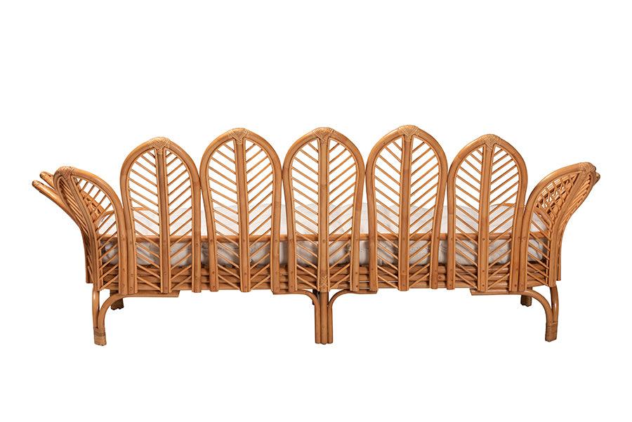 bali & pari Loften Bohemian Light Honey Rattan Daybed FredCo