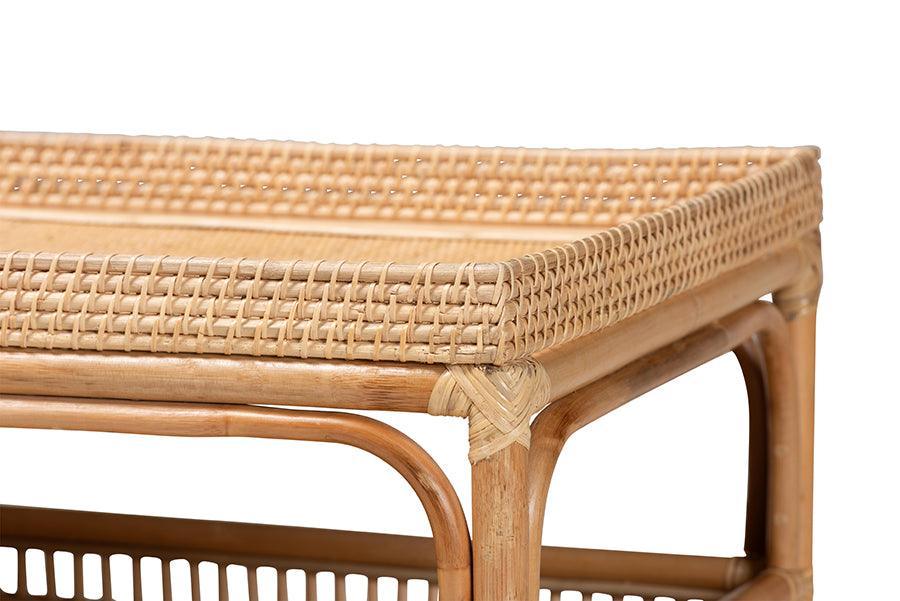 bali & pari Lombok Modern Bohemian Natural Rattan Coffee Table FredCo