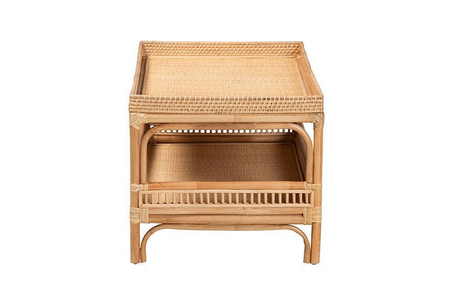 bali & pari Lombok Modern Bohemian Natural Rattan Coffee Table FredCo