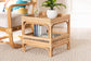 bali & pari Lombok Modern Bohemian Natural Rattan End Table FredCo