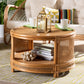 bali & pari Louis Modern Bohemian Natural Brown Rattan Coffee Table FredCo