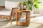 bali & pari Louis Modern Bohemian Natural Brown Rattan End Table FredCo