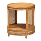 bali & pari Louis Modern Bohemian Natural Brown Rattan End Table FredCo