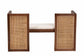 bali & pari Lovina Bohemian Light Honey Rattan and Acacia Wood Accent Bench FredCo