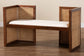 bali & pari Lovina Bohemian Light Honey Rattan and Acacia Wood Accent Bench FredCo