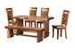 bali & pari Luan Suar Wood 6-Piece Dining Set - Handcrafted Rectangular Solid Wood Table with 4 Mosaic Backrest Chairs and Bench, Rustic Modern Kitchen or Dining Room Seating FredCo