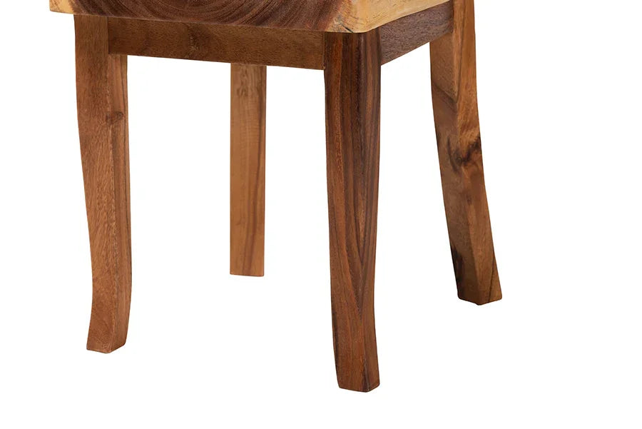 bali & pari Luan Suar Wood 6-Piece Dining Set - Handcrafted Rectangular Solid Wood Table with 4 Mosaic Backrest Chairs and Bench, Rustic Modern Kitchen or Dining Room Seating FredCo