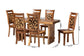bali & pari Luan Suar Wood 7-Piece Dining Set - Handcrafted Rectangular Solid Wood Table and 6 Mosaic Backrest Chairs, Rustic Modern Kitchen or Dining Room Seating FredCo