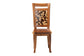 bali & pari Luan Suar Wood Dining Chair - Handcrafted Solid Wood Seat with Mosaic Backrest Inlay, Rustic Modern Accent Chair for Kitchen or Dining Room FredCo