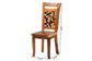 bali & pari Luan Suar Wood Dining Chair - Handcrafted Solid Wood Seat with Mosaic Backrest Inlay, Rustic Modern Accent Chair for Kitchen or Dining Room FredCo