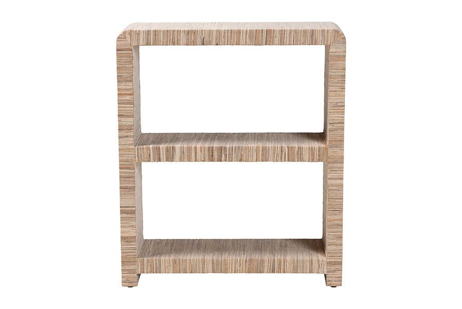 bali & pari Lucy Bohemian Woven Grasscloth Bookshelf FredCo