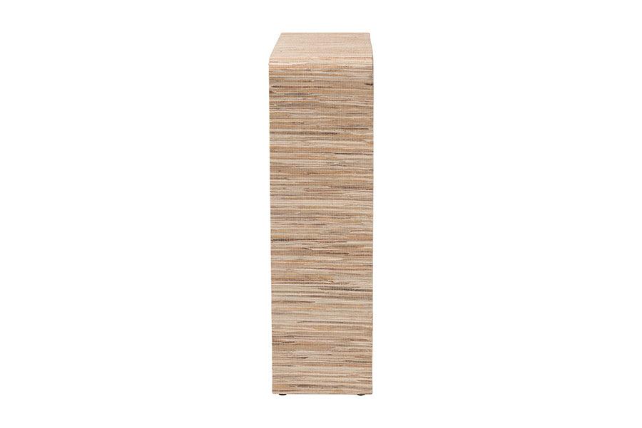 bali & pari Lucy Bohemian Woven Grasscloth Bookshelf FredCo