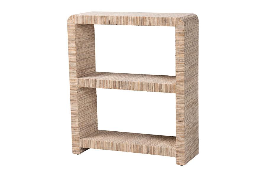 bali & pari Lucy Bohemian Woven Grasscloth Bookshelf FredCo
