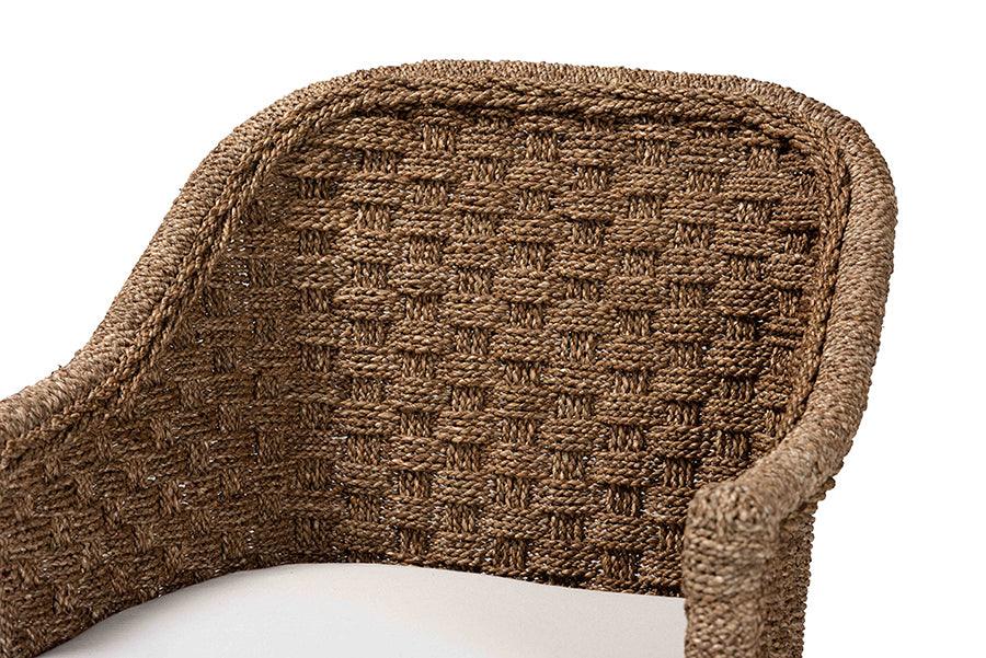 bali & pari Luis Bohemian Natural Seagrass and Rattan Arm Chair FredCo