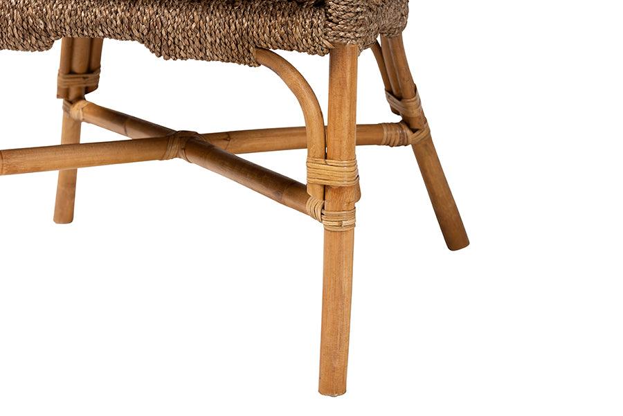 bali & pari Luis Bohemian Natural Seagrass and Rattan Arm Chair FredCo