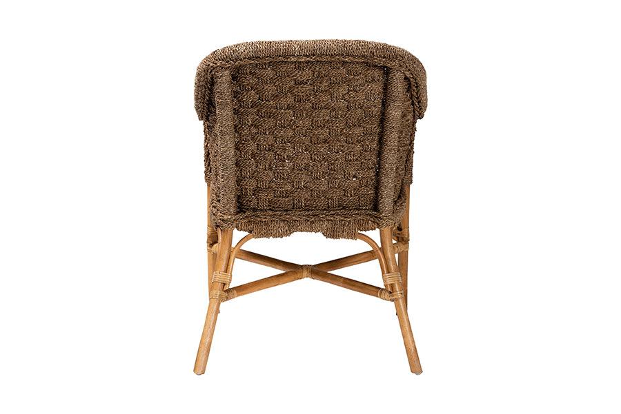bali & pari Luis Bohemian Natural Seagrass and Rattan Arm Chair FredCo